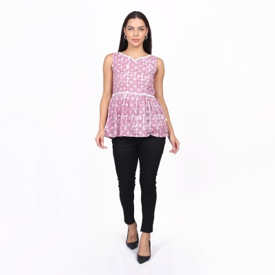 Shades of you Casual Printed Women Pink Top