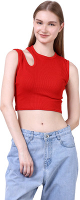 Mangeet Originals Casual Solid Women Red Top