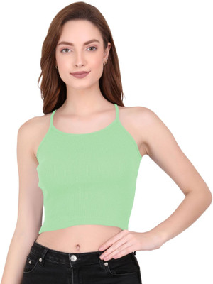 THE BLAZZE Casual Solid Women Light Green Top