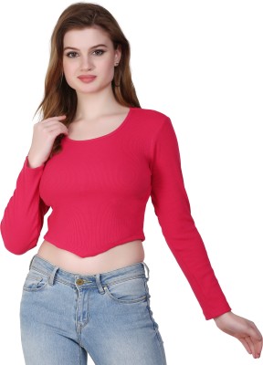 Vmens Fashion Casual Self Design Women Red Top