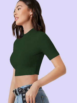 Maheshvi Casual Solid Women Dark Green Top