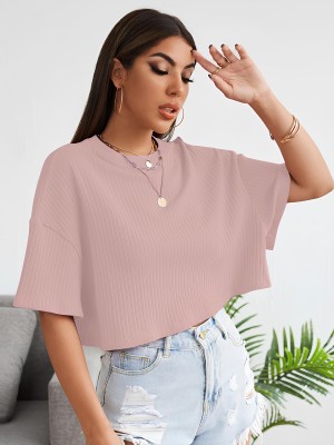 Archi Enterprise Casual Solid Women Pink Top