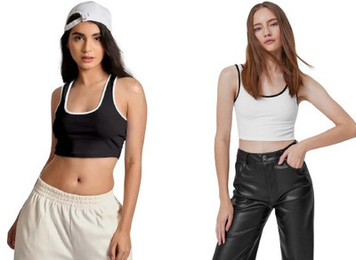 HouseOfCommon Casual Solid, Striped Women White, Black Top