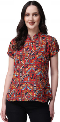 AFFAIR Casual Printed Women Red Top