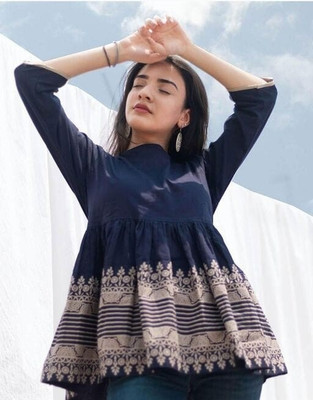 SHREE SHYAM FASHION Casual Printed Women Blue Top