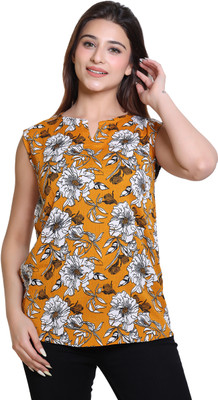 Ogarti Casual Printed Women Yellow Top