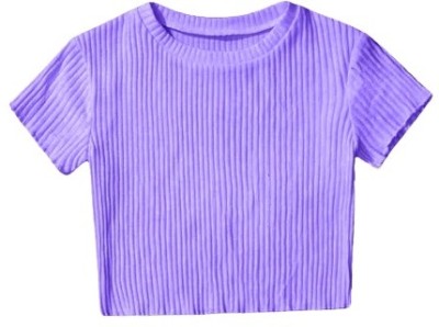 spab Casual Self Design Women Purple Top