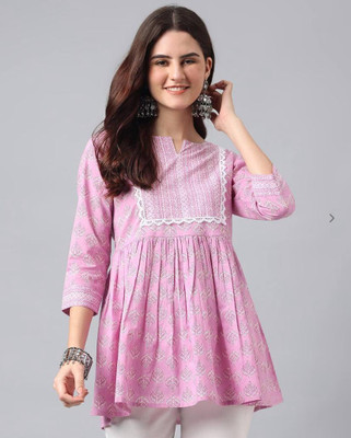 Shyam Fashion Style Party Printed Women Pink Top
