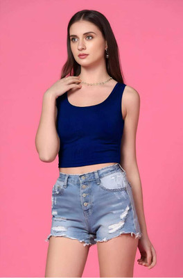 rani Casual Self Design Women Blue Top