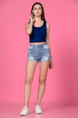 rani Casual Solid Women Blue Top