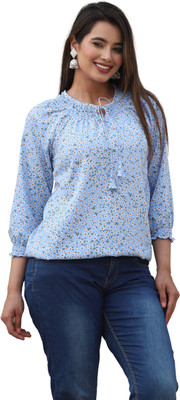 VSUNDRA Party Embroidered Women Silver Top