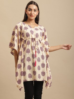 Fabflee Printed Crepe Women Kaftan