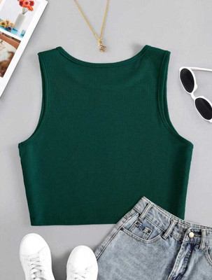 CLASSY STYLED Casual Solid Women Green Top