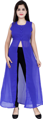 Verity Casual Sleeveless Solid Women Blue Top