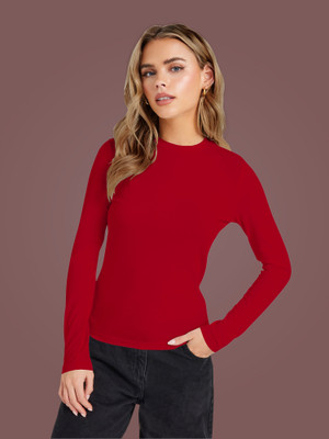 Maheshvi Casual Solid Women Red Top