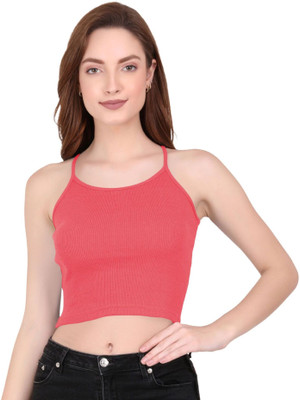 THE BLAZZE Casual Solid Women Orange Top