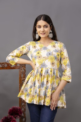 Nishabd Casual Printed Women Yellow Top