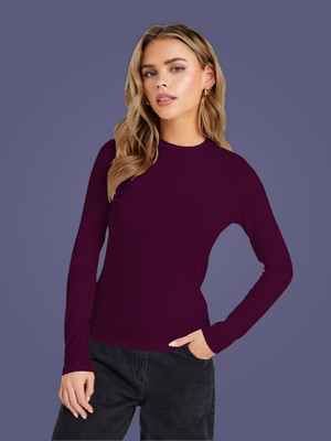 Kashonaa Casual Solid Women Purple Top