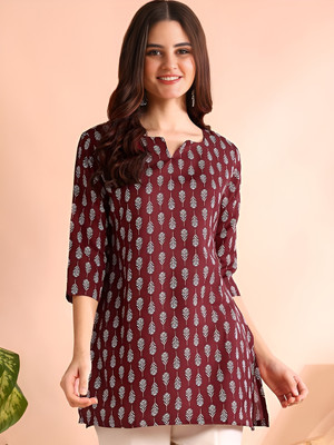 KK FASHION Formal Printed Women Maroon Top