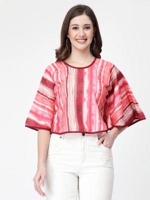 HASMI TRENDZ Casual Printed Women Multicolor Top