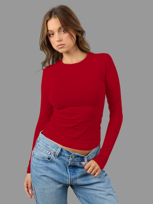 Dream Beauty Fashion Casual Solid Women Red Top