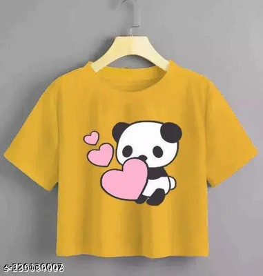 True Basket Casual Printed Women Yellow Top