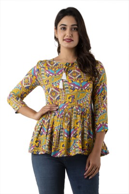 Madnoo Casual Printed Women Blue Top