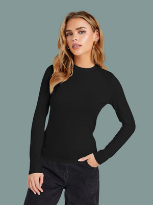 Kashonaa Casual Solid Women Black Top