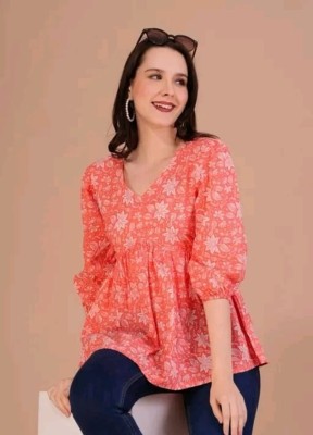 Kalratri Party Printed Women Orange Top