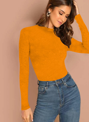Maheshvi Casual Solid Women Yellow Top