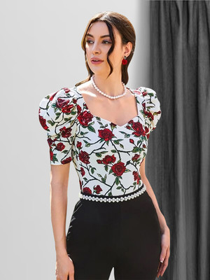 Dream Beauty Fashion Casual Printed Women Red Top