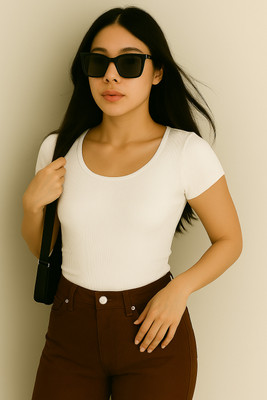 Rockwell Casual Solid Women Beige Top