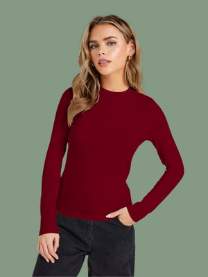 Kashonaa Casual Solid Women Maroon Top