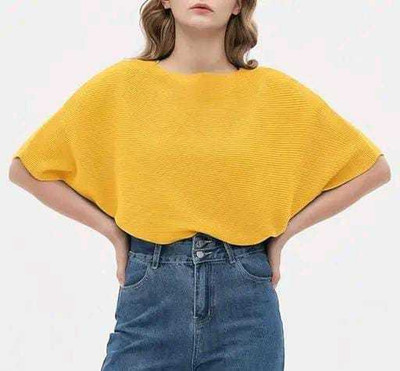 ML Hosiery Party Self Design Women Yellow Top