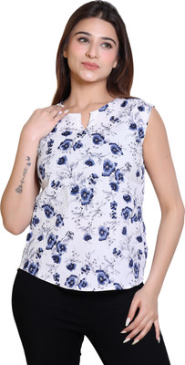 Ogarti Casual Printed Women Dark Blue Top