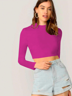 Dream Beauty Fashion Casual Regular Sleeves Solid Women Pink Top For Rs. 199 @ 67 %