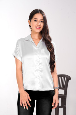 Harshiv Enterprise Casual Solid Women White Top
