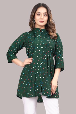 PG Studio Casual Printed Women Dark Green Top