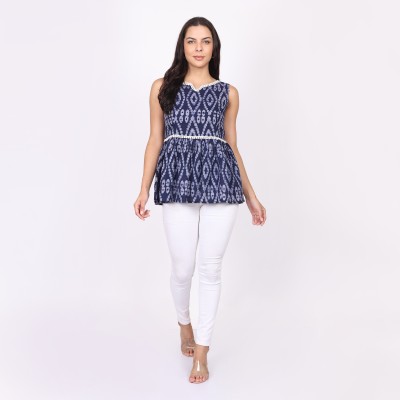 Shades of you Casual Printed Women Blue Top