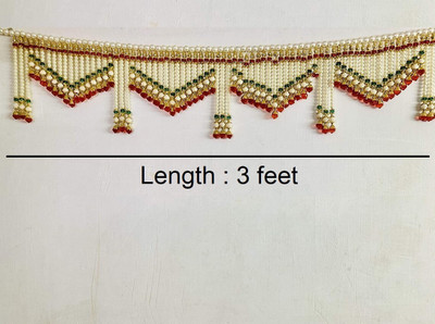 Crystal Pearl Handmade Main Door Hanging Bandhanwar Toran(3 ft)