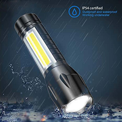TECHEL High Power USB Rechargeable Long Range Emergency Mini Torch FPJ5 Torch(Green, 5 cm, Rechargeable)