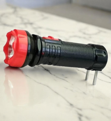 VR Bright Lite Bright Rechargeable Torch 1W T180 10 hrs Torch Emergency Light(Black, Red)