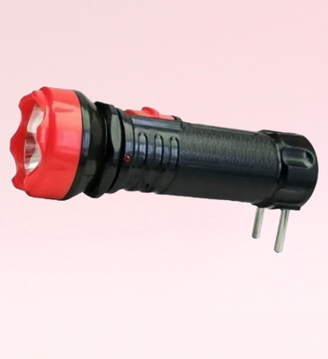 VR Bright Lite Bright Rechargeable Torch 1W T185 10 hrs Torch Emergency Light(Black, Red)