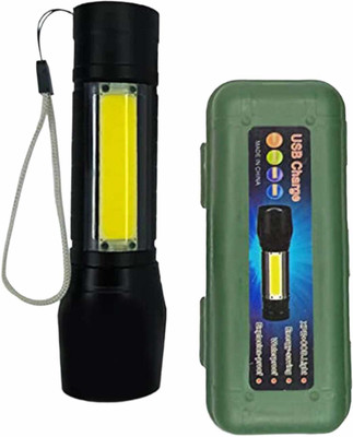 IMMUTABLE Mini Pocket Torch Zoom COB USB Charging Led Water Proof FCE2 Torch(Green, 5 cm, Rechargeable)
