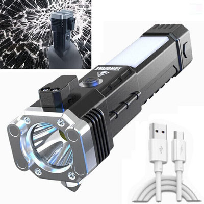 G2L Best Quality Rechargeable Torch Flashlight Long Distance Range Torch(Black, 8 cm, Rechargeable)