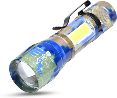 ECOSKY ZOOM COB LIGHT TORCH PORTABLE USB RECHARGEABLE FLASHLIGHT WITH 3 MODES Torch(Multicolor, 11 cm, Rechargeable)