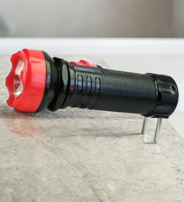 VR Bright Lite Bright Rechargeable Torch 1W T154 10 hrs Torch Emergency Light(Black, Red)