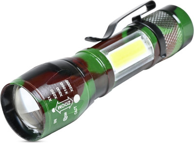 ECOSKY ZOOM TORCH PORTABLE USB RECHARGEABLE FLASHLIGHT WITH 3 MODES Torch(Multicolor, 11 cm, Rechargeable)