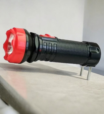 VR Bright Lite Bright Rechargeable Torch 1W T30 10 hrs Torch Emergency Light(Black, Red)