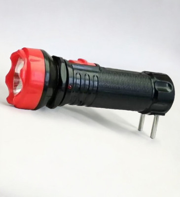 VR Bright Lite Bright Rechargeable Torch 1W T224 10 hrs Torch Emergency Light(Black, Red)